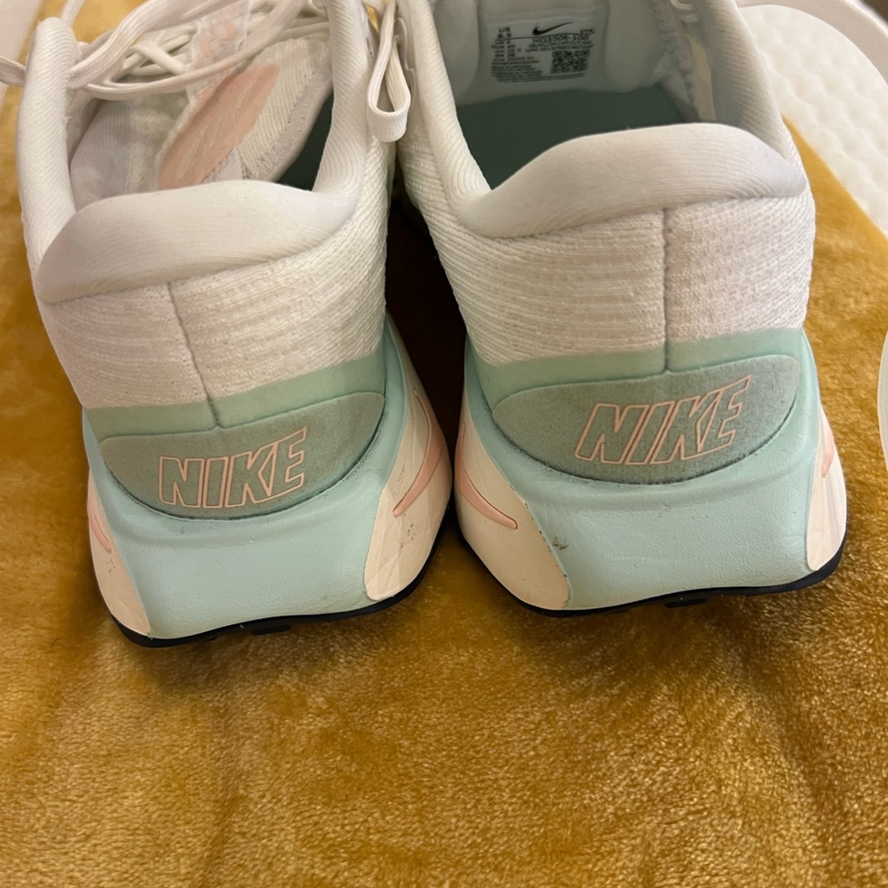 Nike Women's White Peach Mint Athletic Walking Sneaker - Picture 3 of 5